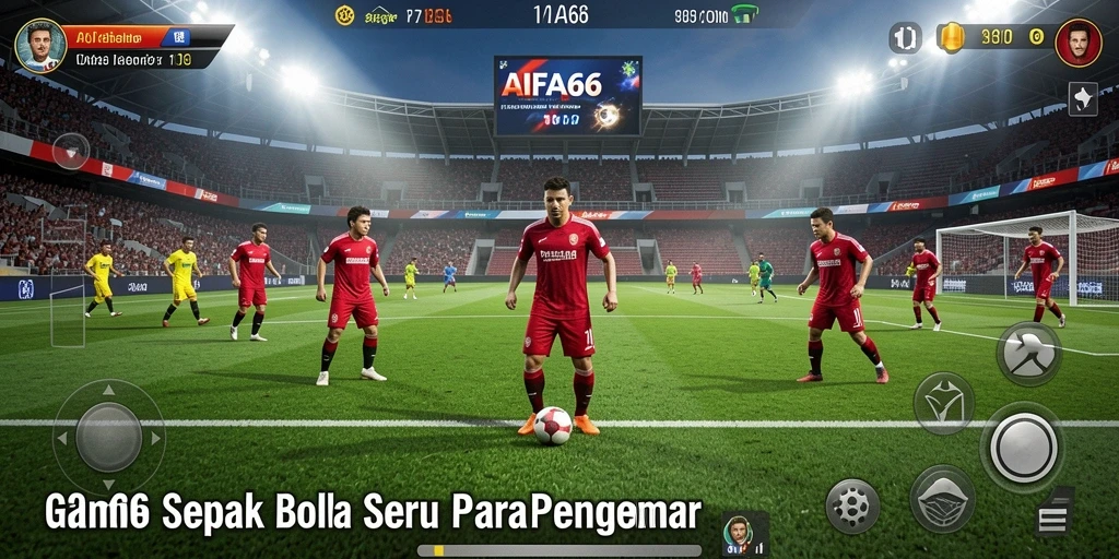 Gambar menunjukkan pertandingan sepak bola intens di AIFA66.