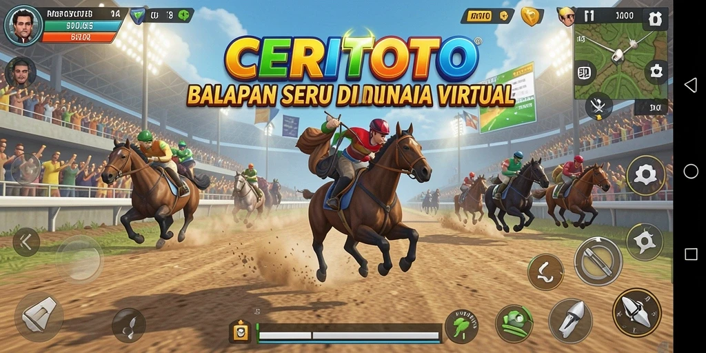 Tampilan aksi balapan yang menegangkan di CERITOTO.
