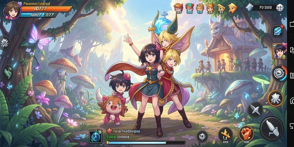 Tampilan gameplay seru dan karakter Anime yang menawan.