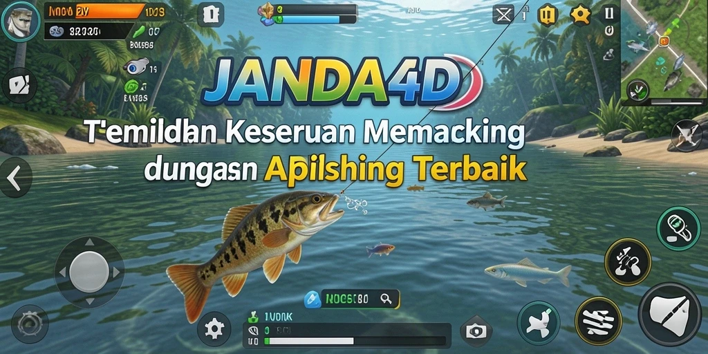 Screenshot menunjukkan aksi seru dalam permainan memancing JANDA4D.