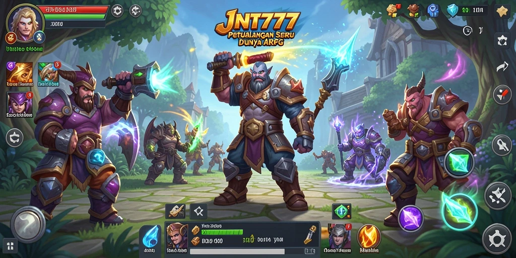 Screenshot utama JNT777 menampilkan aksi seru pertempuran ARPG.