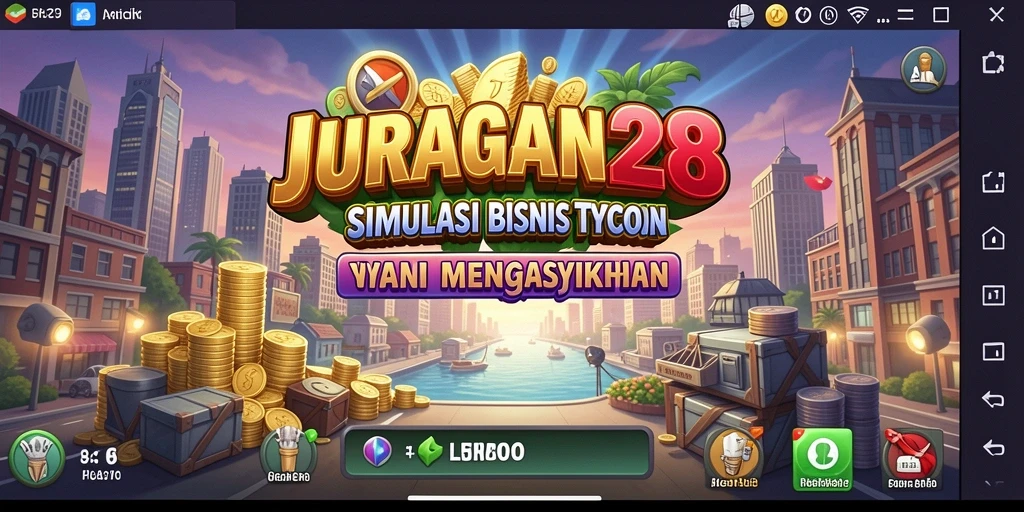 Tampilan menarik dari gameplay JURAGAN28 dengan elemen Tycoon yang seru.