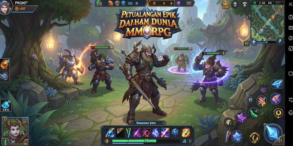 Tangkapan layar gameplay PRG007 yang menampilkan pertarungan epik dalam dunia MMORPG.
