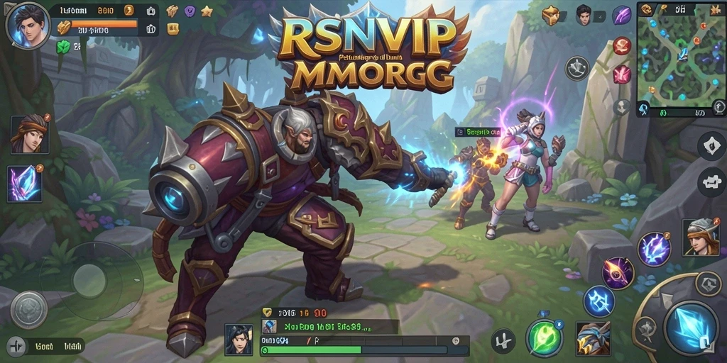 Screenshot gameplay RSNVIP menampilkan pertarungan seru di dunia MMORPG.