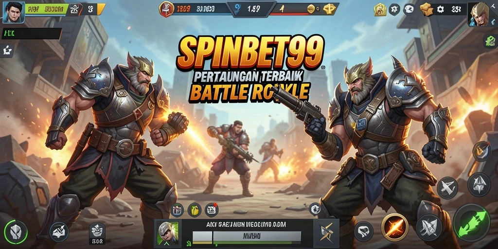 Screenshot SPINBET99 menampilkan aksi seru gameplay Battle Royale.