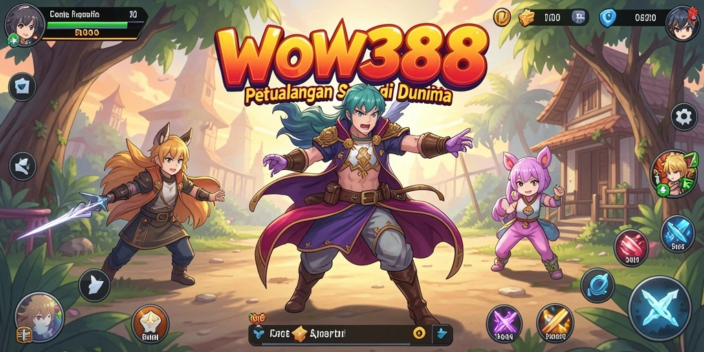 Screenshot gameplay WOW388 yang menampilkan karakter anime penuh aksi.
